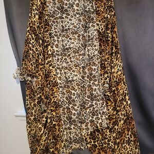 Leopard print kimono